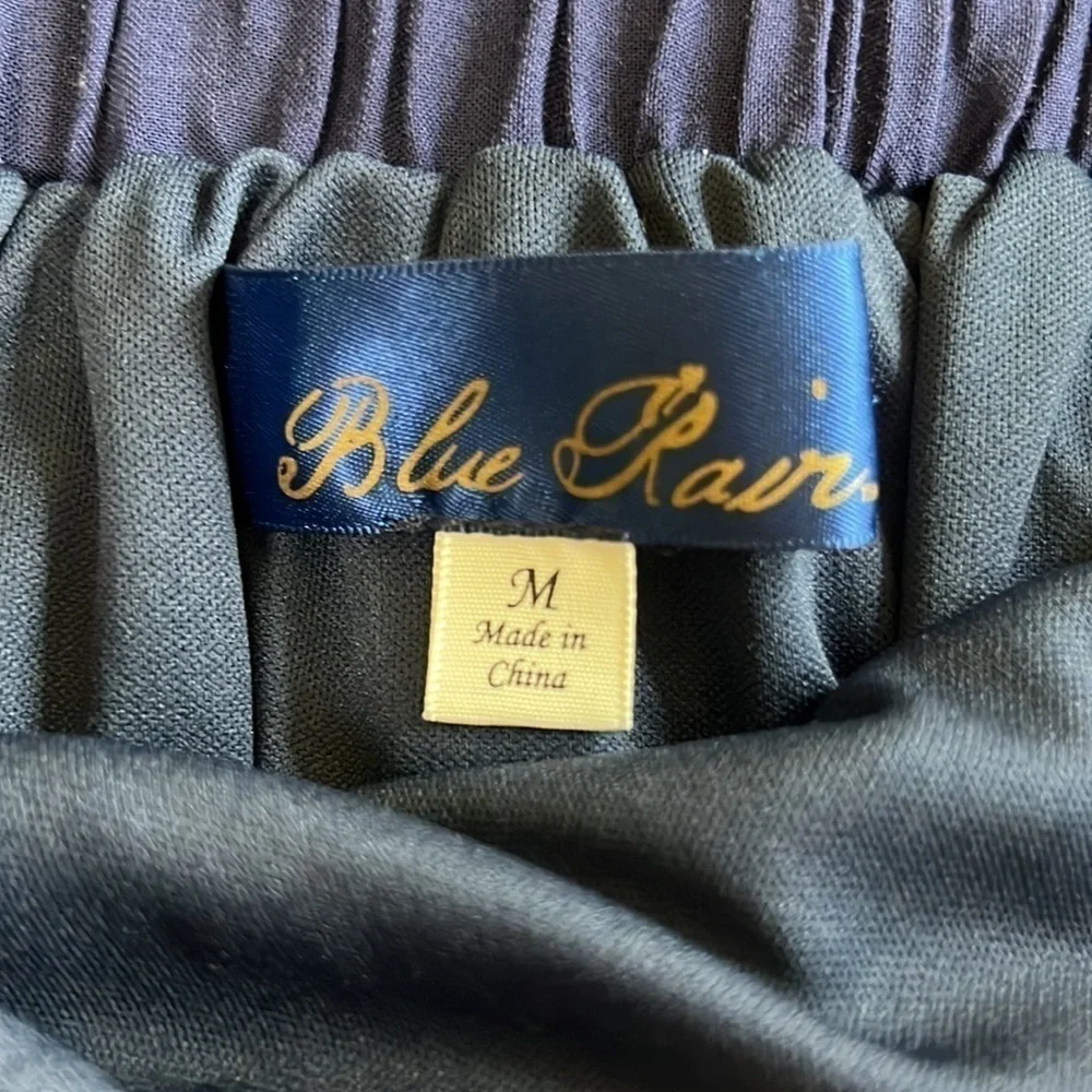 Blue Rain Navy With Pink & Yellow Flowers Faux Wrap Maxi Skirt - Size Medium